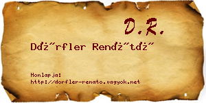 Dörfler Renátó névjegykártya